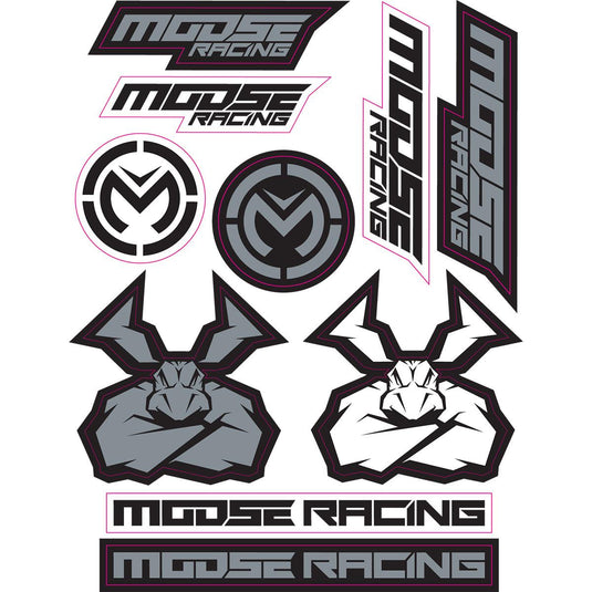 Moose Racing 4320-2205 Decal Sheet - Black/Silver
