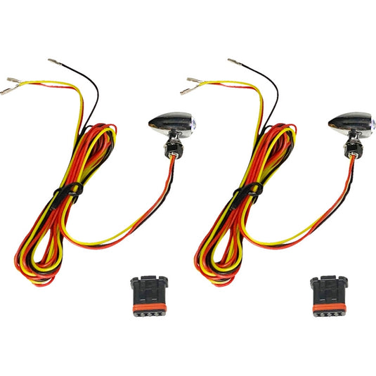 Custom Dynamics CD-MICRO-AR2-C Micro Bullet V2 LED Turn Signals - Chrome Housing - Amber/Red