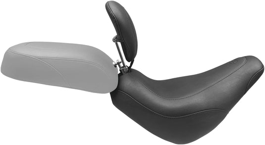 Mustang 79493 Wide Tripper Solo Seat with Driver Backrest - Smooth - Black