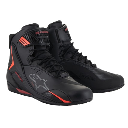 Alpinestars Faster-4 Drystar Riding Shoes (11.5, Black/Rio Red/Red Fluo)