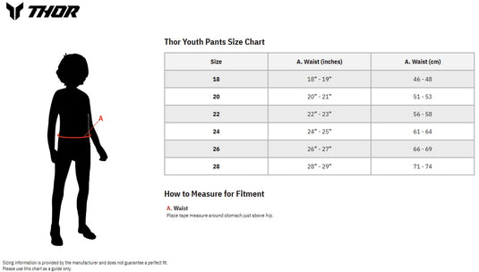 Thor Launchmode Futura Youth Pants (22, Black/Red)