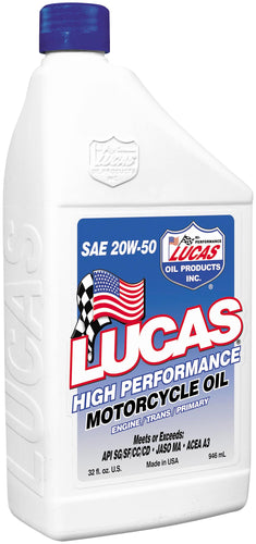 Lucas Oil 10700 High Performance Oil - 20W50 - 1qt.