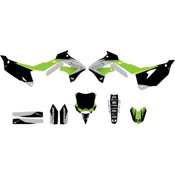 Dcor 20-20-234 COR 9 Kawasaki Complete Graphic Kit - Black