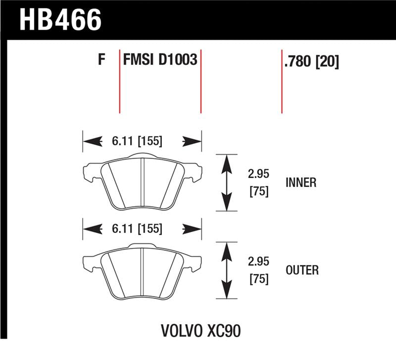 Load image into Gallery viewer, Hawk Performance HB477Y.610 HAWK LTS Brake Pads

