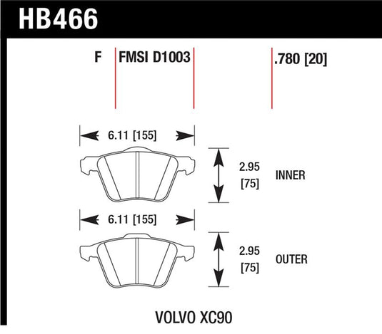 Hawk Performance HB477Y.610 HAWK LTS Brake Pads