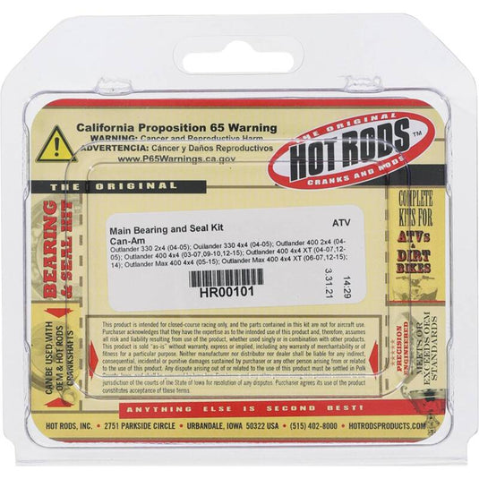 Hot Rods HR00101 HDS Main Bearing & Seal Kit