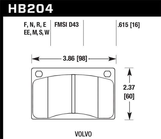 Hawk Performance HB204F.615 HAWK HPS Brake Pad Sets