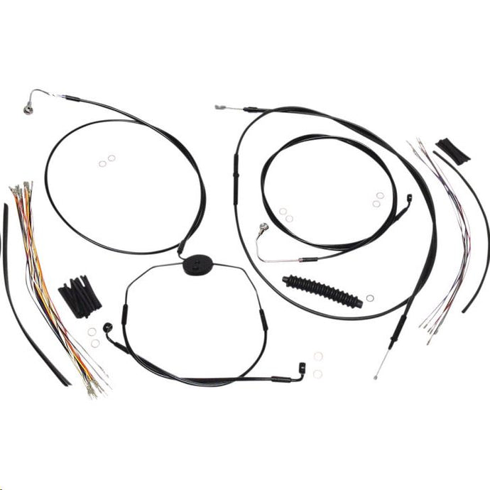 Magnum 486321 Black XR Handlebar Installation Kit with Black Fittings for 12-14in. Ape