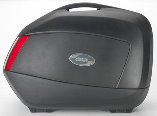 Givi V35NA V35 Side Hard Cases with Red Lenses - Matte Black
