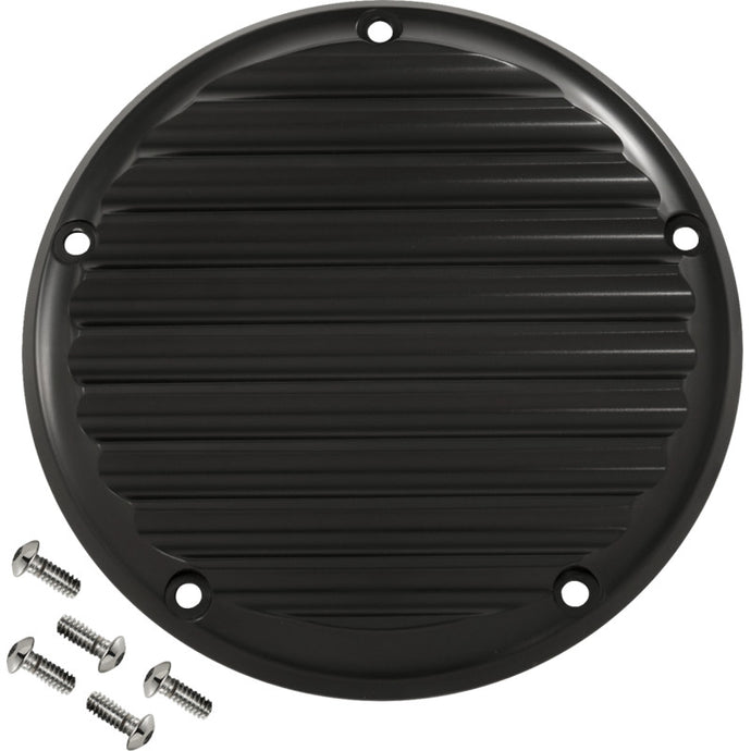 Joker Machine 06-965-1 Billet Derby Cover - Finned Black Anodized