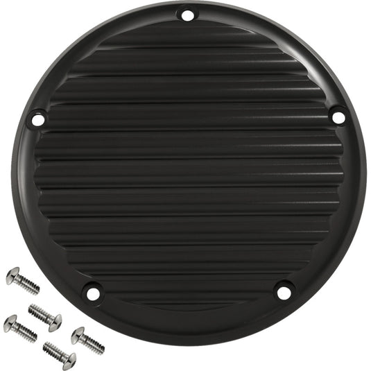 Joker Machine 06-965-1 Billet Derby Cover - Finned Black Anodized