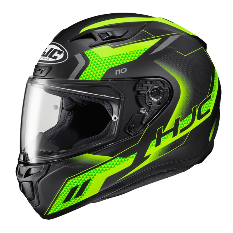 HJC i10 Robust Helmet Semi-Flat Hi-Viz Yellow (MC-3HSF) Black