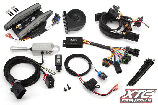 Xtc Power Products ATS-L-CAN-COM-DRL Auto Turn Signal Kit - with Billet Lever and Front DRL Lights Can