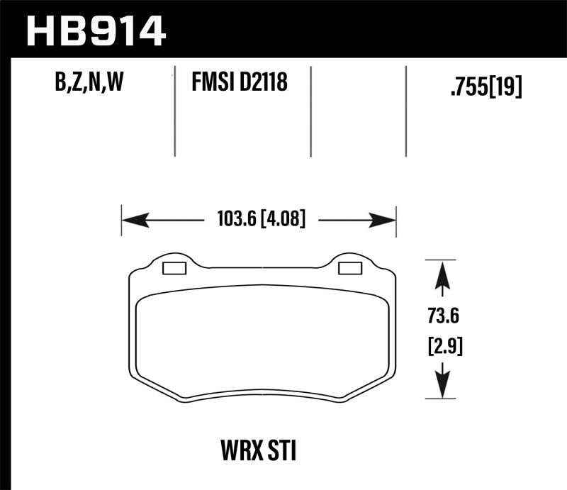 Load image into Gallery viewer, Hawk Performance HB914W.580 HAWK DTC-30 Brake Pad Sets
