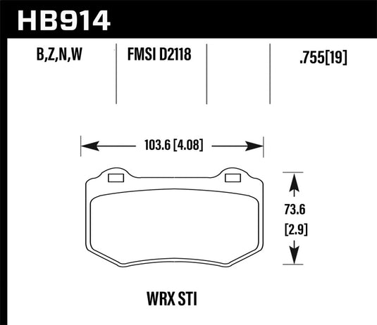 Hawk Performance HB914W.580 HAWK DTC-30 Brake Pad Sets