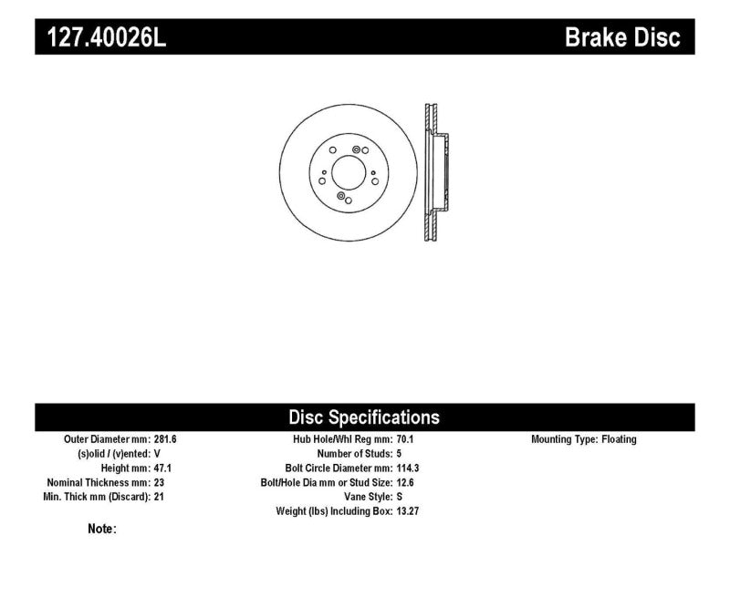 Load image into Gallery viewer, Stoptech 127.40026L ST Slot &amp; Drill Brake Rotors
