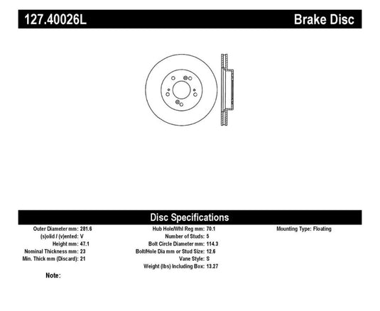 Stoptech 127.40026L ST Slot & Drill Brake Rotors