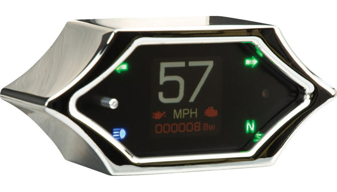 Dakota Digital MLX-5200 MLX-5000 Series Universal Gauge - Spiked - Chrome - 41/2in. W x 2in. H