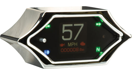 Dakota Digital MLX-5200 MLX-5000 Series Universal Gauge - Spiked - Chrome - 41/2in. W x 2in. H