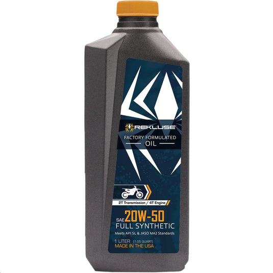Rekluse RMS-1099002 High-Performance Full Synthetic Transmission Oil - 20W50 - 1L.
