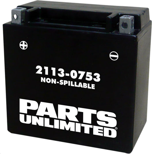 Parts Unlimited 2113-0753 AGM Factory Activated Maintenance-Free Battery