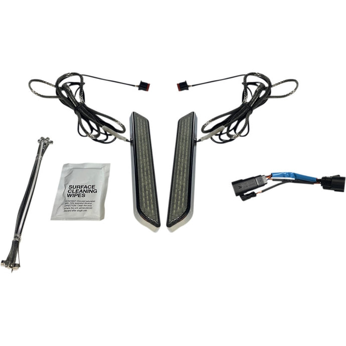 Custom Dynamics CD-FORK-SS8-SC LED Front Fork Lightz - Smoke Lens/Chrome Finish
