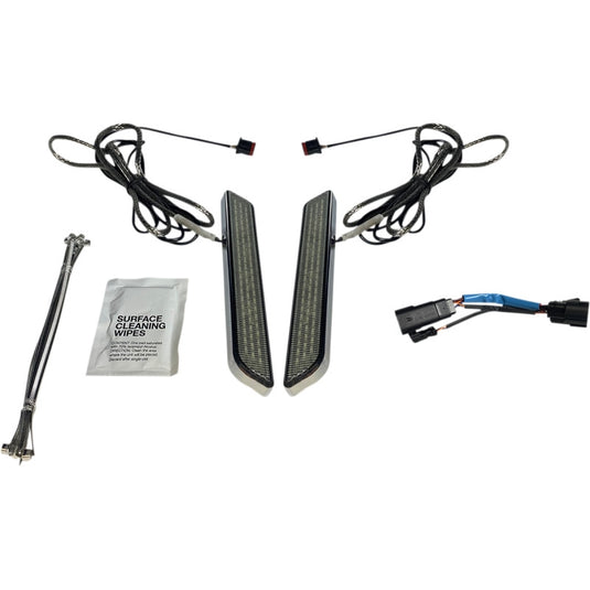 Custom Dynamics CD-FORK-SS8-SC LED Front Fork Lightz - Smoke Lens/Chrome Finish