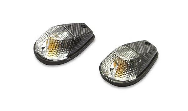K&S Technologies 25-8020 Flush Mount Marker Lights - Carbon/Clear Lens - Dual Filament