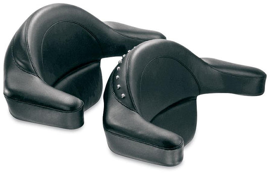 Mustang 75332 Extended Arm Wrap-Around Backrest - Ultra Touring - Smooth - Chrome Studs