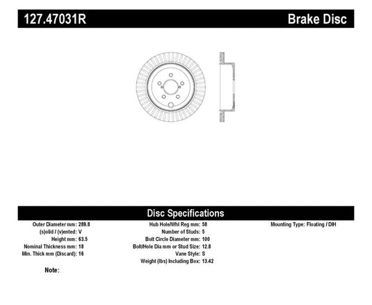 Stoptech 127.47031R ST Slot & Drill Brake Rotors