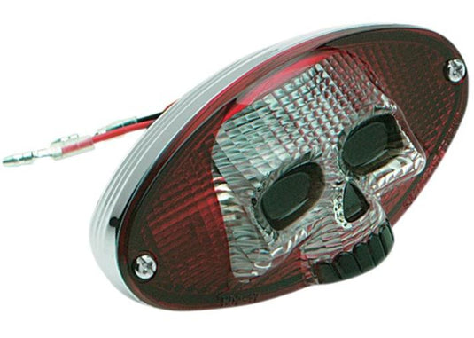 Drag Specialties 0902-1242 3-D Skull Taillight - Red/Clear