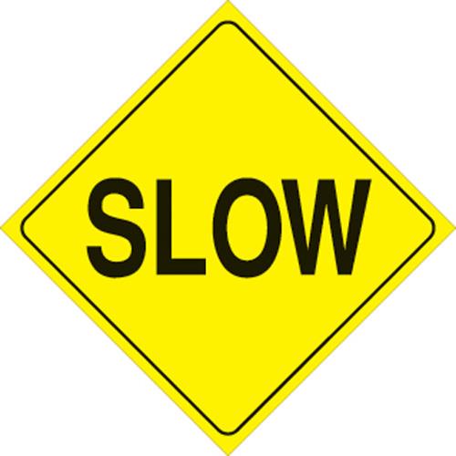 Voss 405 SLO YR 12x12in. Reflective Trail Sign - Slow (Yellow/Black)