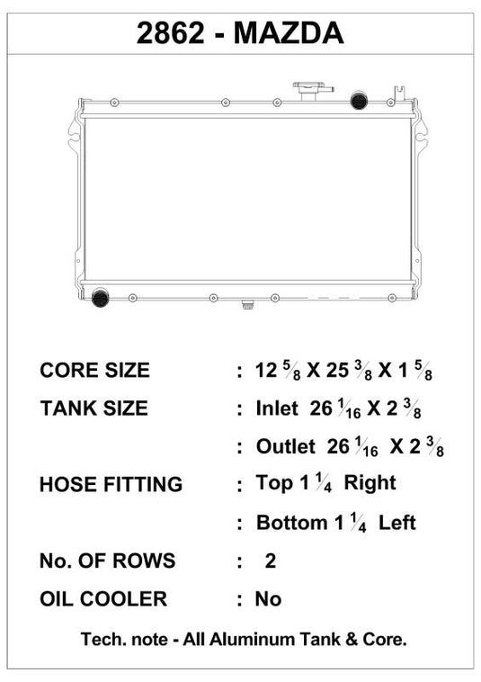 Csf 2862 CSF Radiators - Aluminum