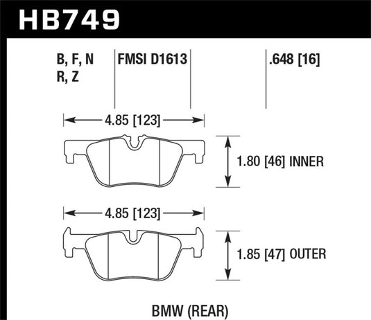 Hawk Performance HB749B.648 HAWK HPS 5.0 Brake Pad Sets