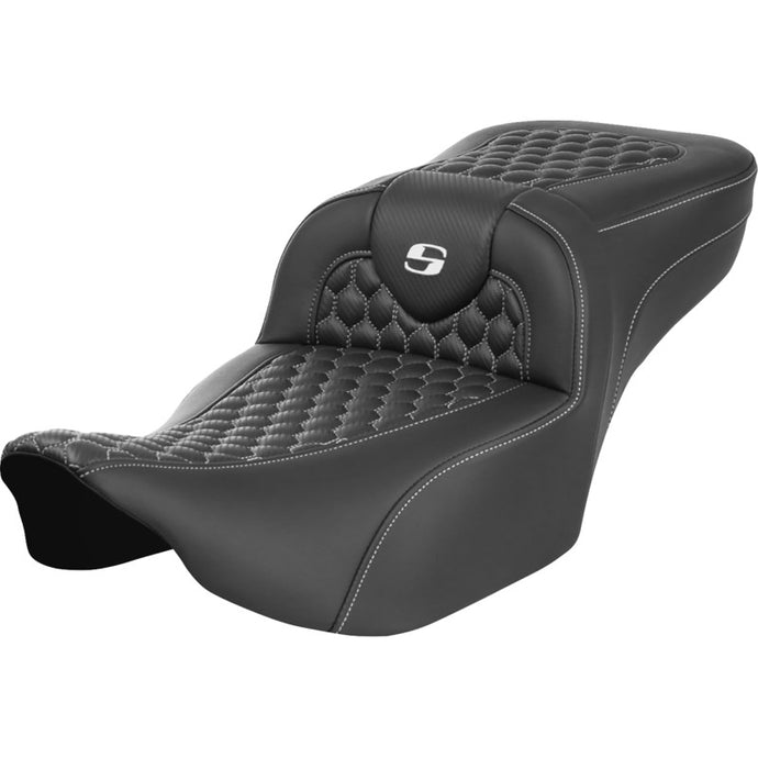 Saddlemen 823-07-19006 Extended Reach Roadsofa HC Seat without Drivers Backrest - White Stitching