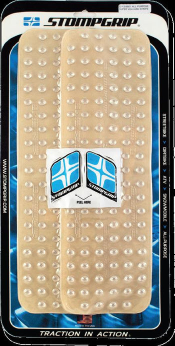 Stompgrip 33-12-0002C Universal Traction Strips - 4.25in. x 15.5in. - Super Volcano - Clear