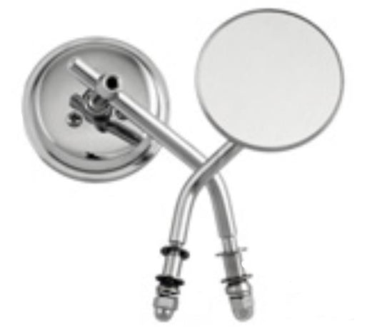 Harddrive 60-0016 Universal Round Mirror - Chrome - Left/Right - 3in. with 4in. Stem