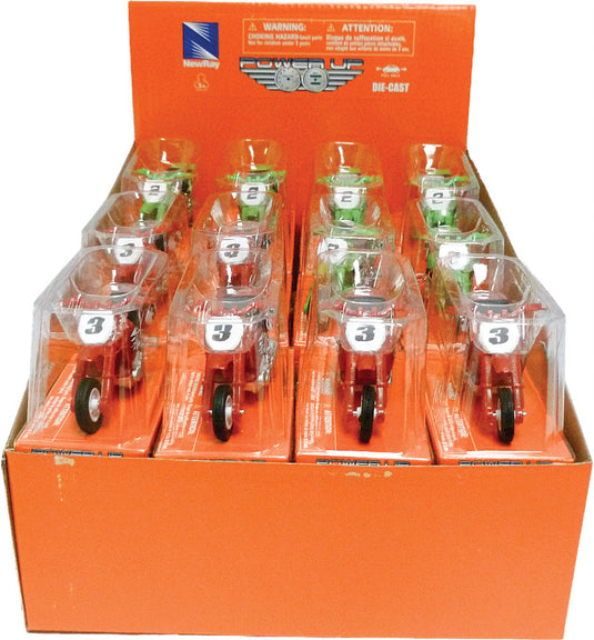 New Ray Toys 00417E Pull-Back Mini Bikes - 24pc.
