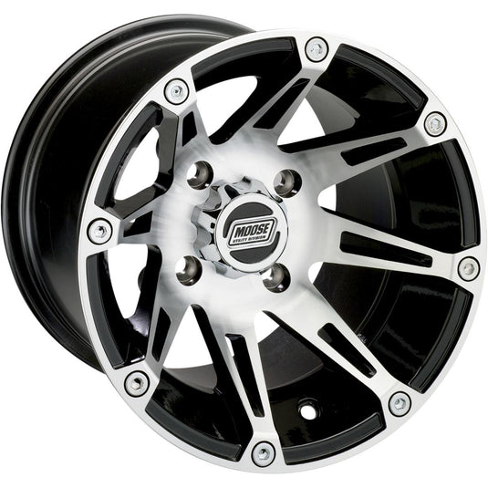 Moose Utility 387ML128110BW2 387X Wheel - 12x8 - 2+6 Offset - 4/110 - Machined/Black