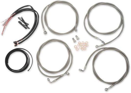 La Choppers LA-8054KT2-13 Complete Handlebar Cable/Brake & Clutch Line/Wire Kit - Stainless Braided