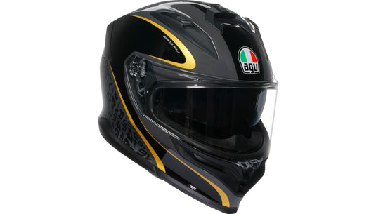 Agv K7 Flow 46 Helmet (Large, Black/Gold)