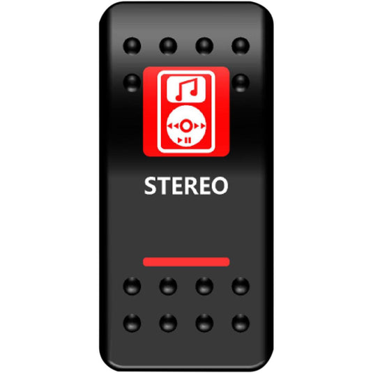 Moose Utility STR-PWR-R On/Off Rocker Switch - Stereo - Red