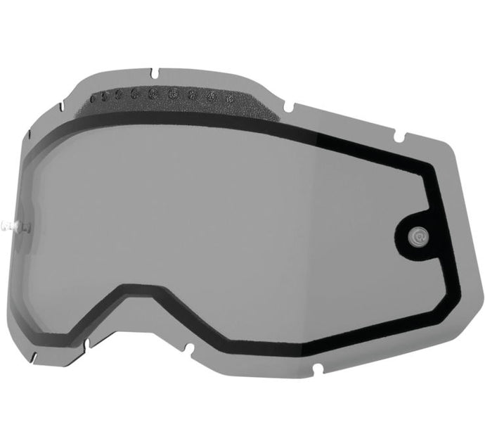 100% Replacement Dual Vented Lens for Racecraft 2/Accuri 2/Stratus 2 Goggles - Smoke