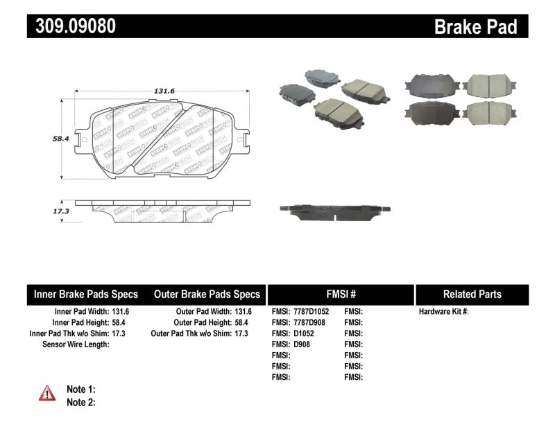 Load image into Gallery viewer, Stoptech 309.09080 ST Sport Brake Pads
