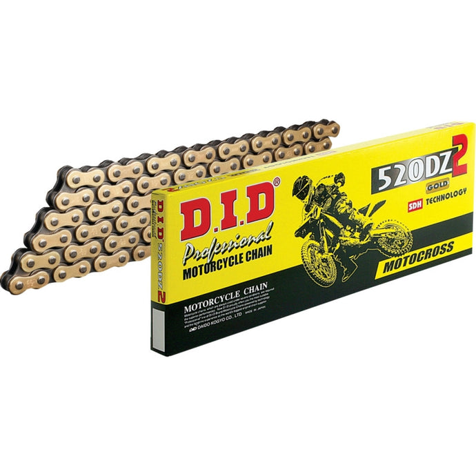 D.I.D M520DZ2X112RB 520 DZ2 Series Racing Chain - Gold/Black - 112 Links