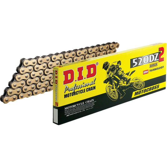 D.I.D M520DZ2X112RB 520 DZ2 Series Racing Chain - Gold/Black - 112 Links