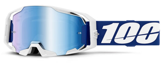 100% Armatic Goggles (One Size Fits Most, Blue / Mirror Blue Lens)