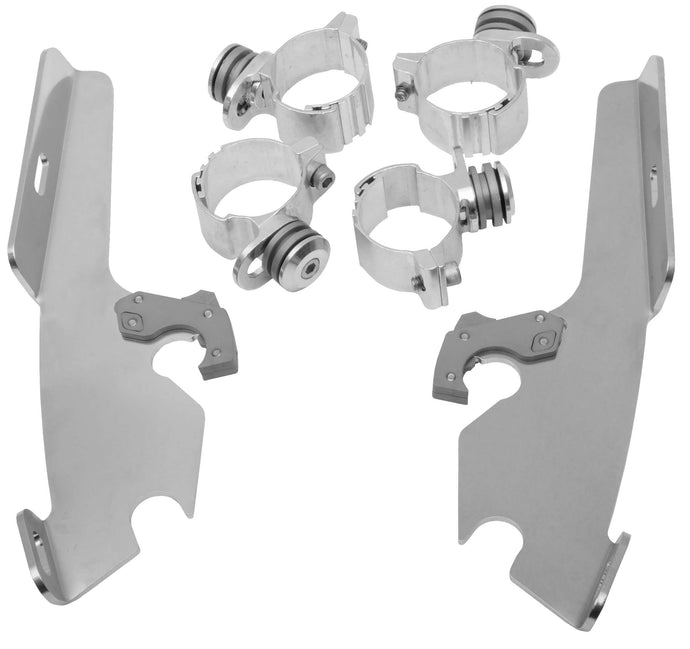 Memphis Shades MEM8973 Trigger-Lock Mount Kit for Fats/Slim Windshields - Polished