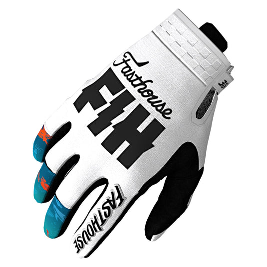 Fasthouse Grindhouse Pro TB Island Hopper Youth Gloves (X-Small, White)