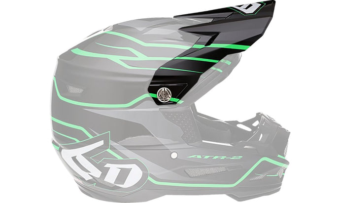 6D Visor for ATR-2 Helmet - Phase Black/Green